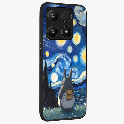 Totoro In Van Gogh Art Glass Case upright view showcasing creative character artwork with painterly artistic theme.