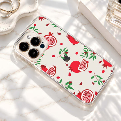 Red Pomegranate Pattern Clear Silicon Cover