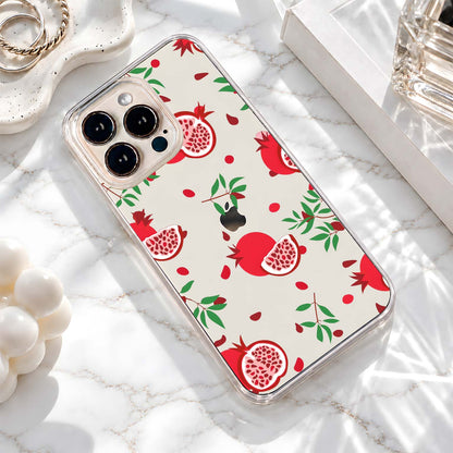 Red Pomegranate Pattern Clear Silicon Cover