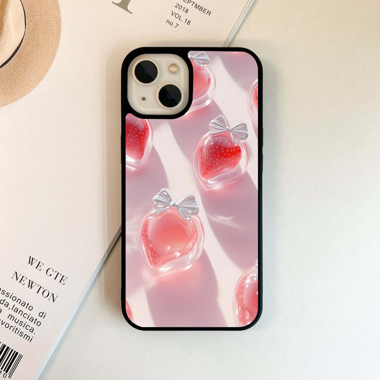 Red Strawberry Glass Case