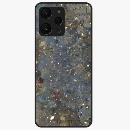 Aesthetic Astrolophia Glass Case showing flat back view with dreamy aesthetic design and glossy glass finish.
