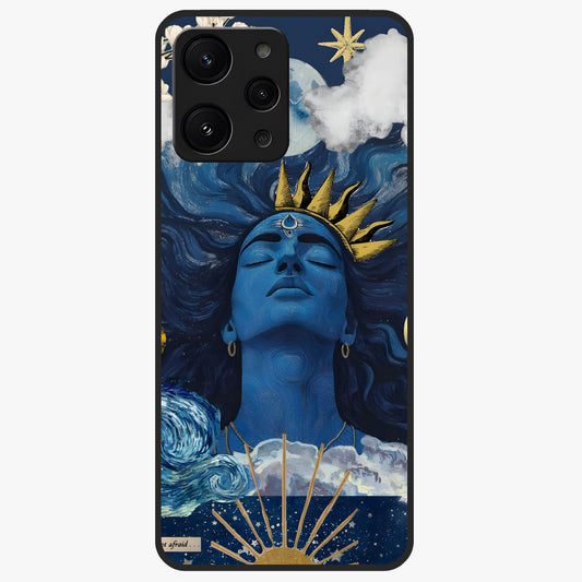 Aesthetic Lord Shiva Glass Case showing flat back view with divine Shiva artwork and glossy glass finish.