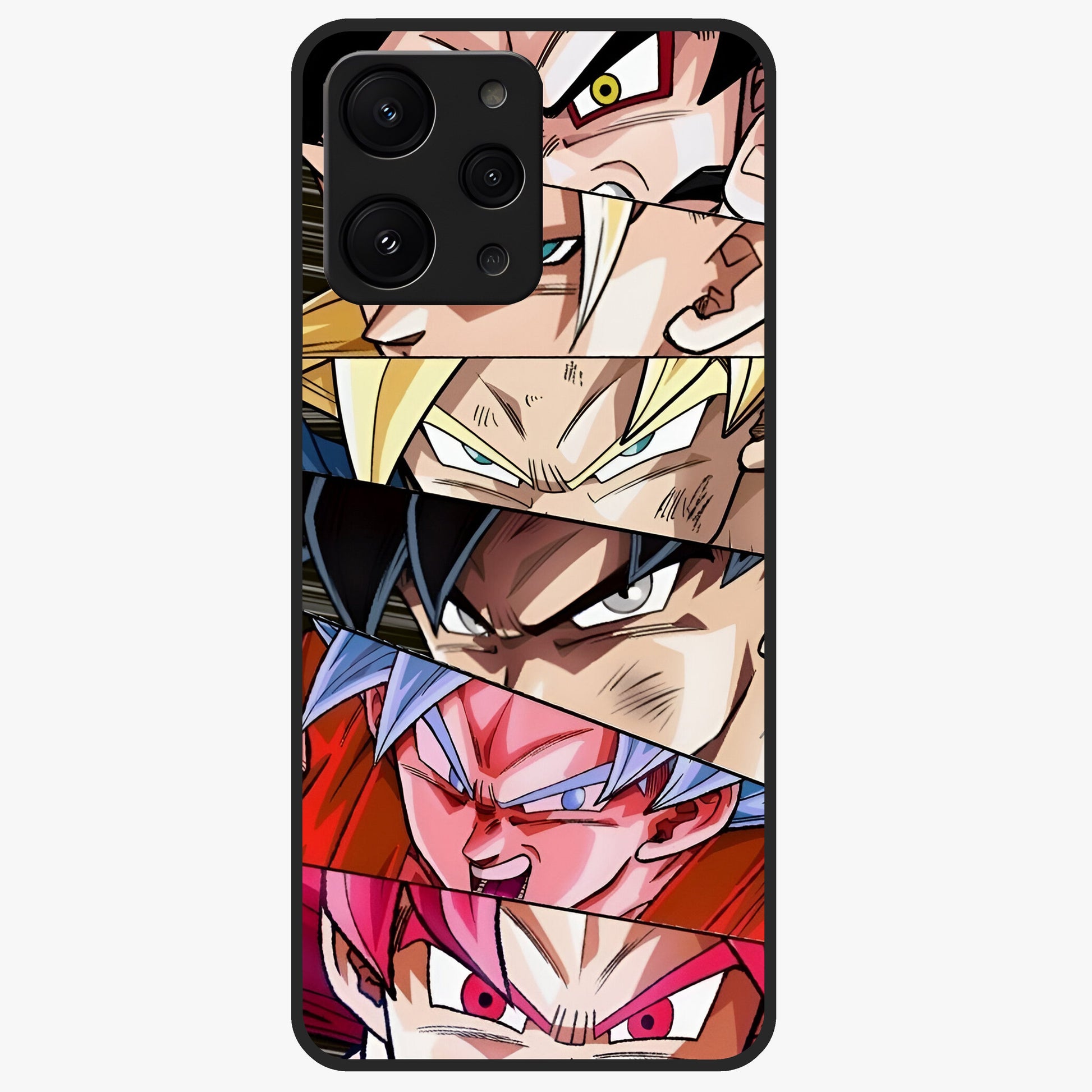 Anime Character Glass Case showing flat back view with vibrant anime artwork and glossy glass finish.