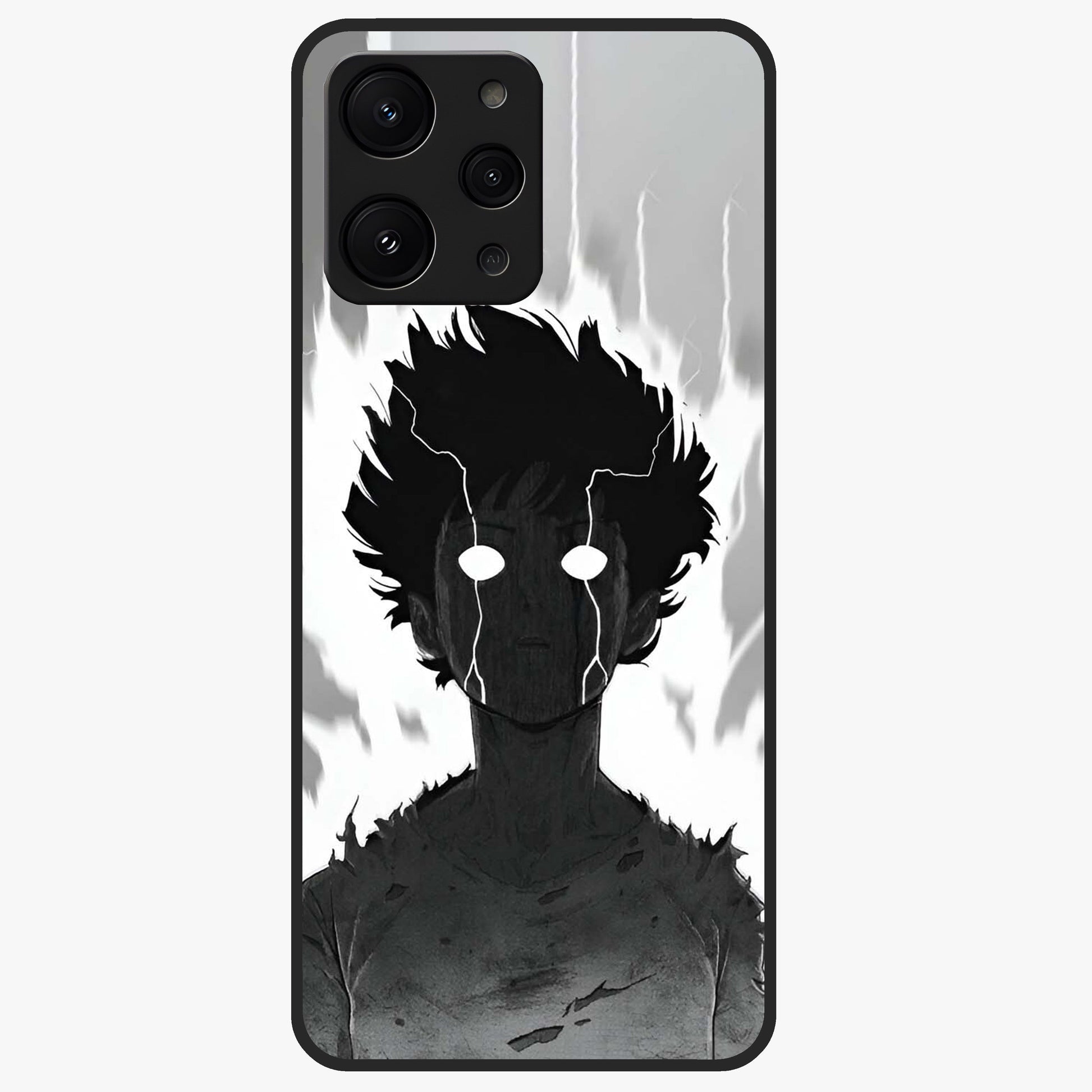 Awakened Inner Rage Glass Case showing flat back view with intense artistic artwork and glossy glass finish.