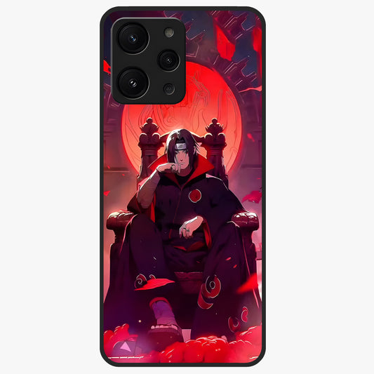 Blood Moon Sovereign Glass Case showing flat back view with mystical blood moon artwork and glossy glass finish.