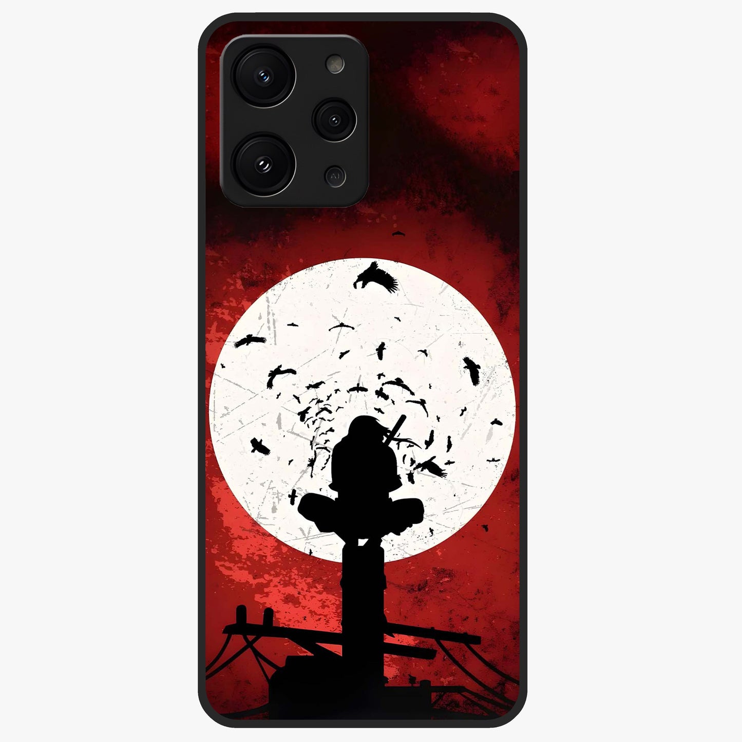 Itachi Limited Edition Naruto Anime Glass Case showing flat back view with iconic anime character artwork and glossy glass finish.