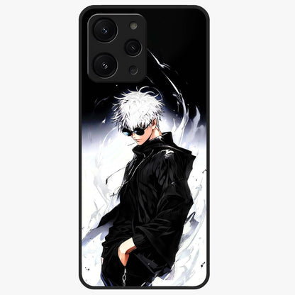 Limitless Shadow King Glass Case showing flat back view with powerful shadow warrior artwork and glossy glass finish.