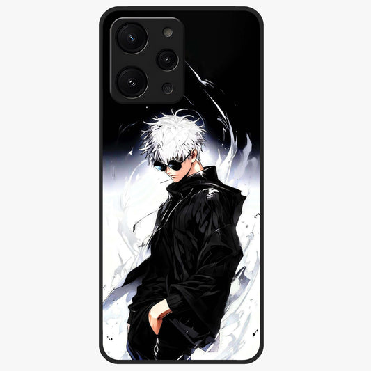 Limitless Shadow King Glass Case showing flat back view with powerful shadow warrior artwork and glossy glass finish.
