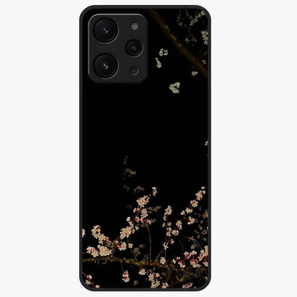Petal Moon Light With Custom Name Glass Case showing flat back view with floral moonlight artwork and personalized name design.