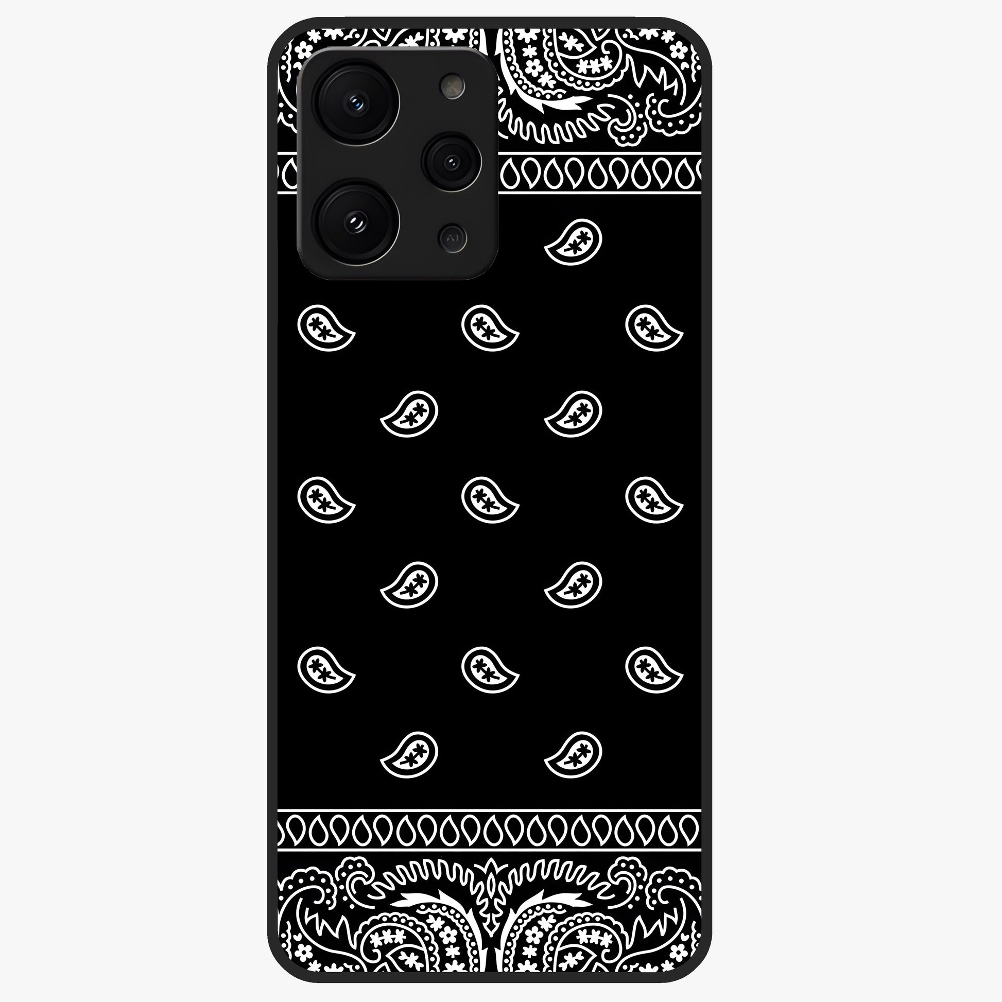 Retro Rebel Threads Glass Case showing flat back view with vintage street style artwork and glossy glass finish.