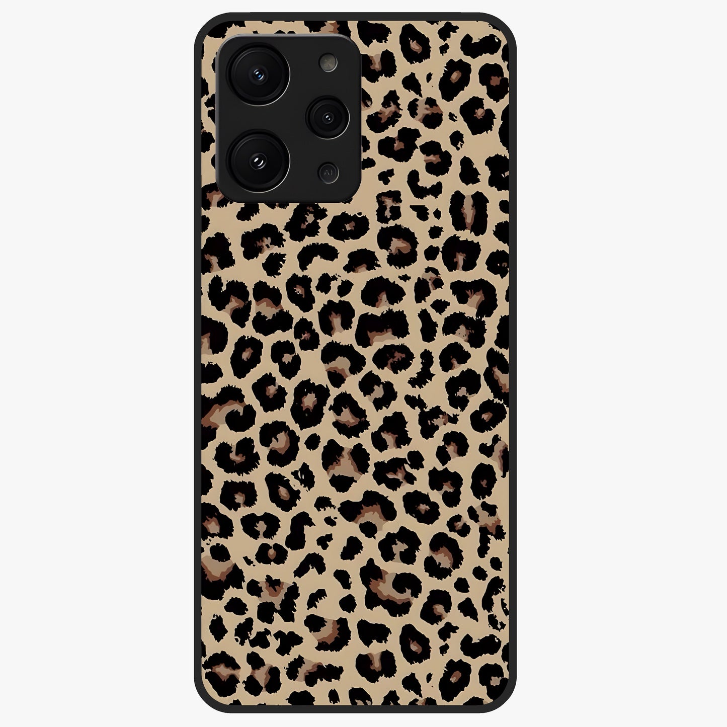 Savage Chic Pattern Glass Case showing flat back view with stylish patterned artwork and glossy glass finish.