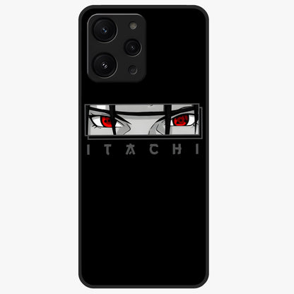 Scarlet Gaze Dominance Glass Case showing flat back view with striking red themed artwork and glossy glass finish.