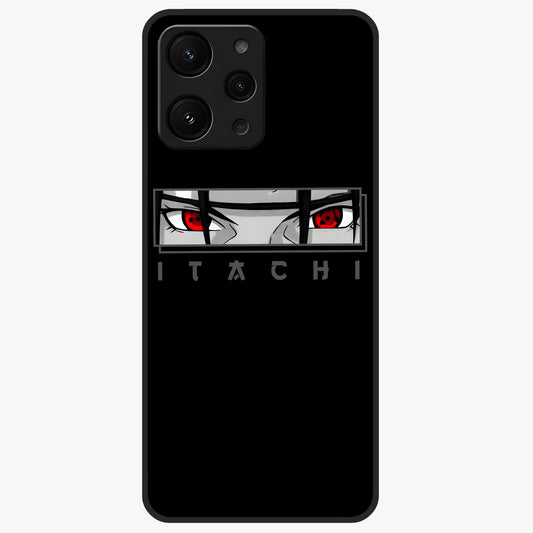 Scarlet Gaze Dominance Glass Case showing flat back view with striking red themed artwork and glossy glass finish.