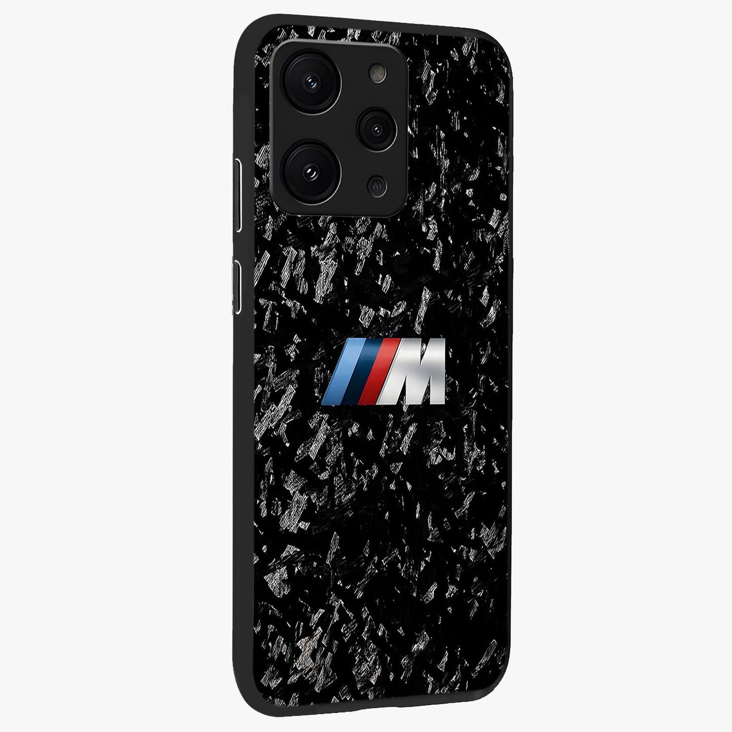 Carbon Speed Mark Glass Case upright view showcasing modern carbon speed graphic with bold automotive theme.