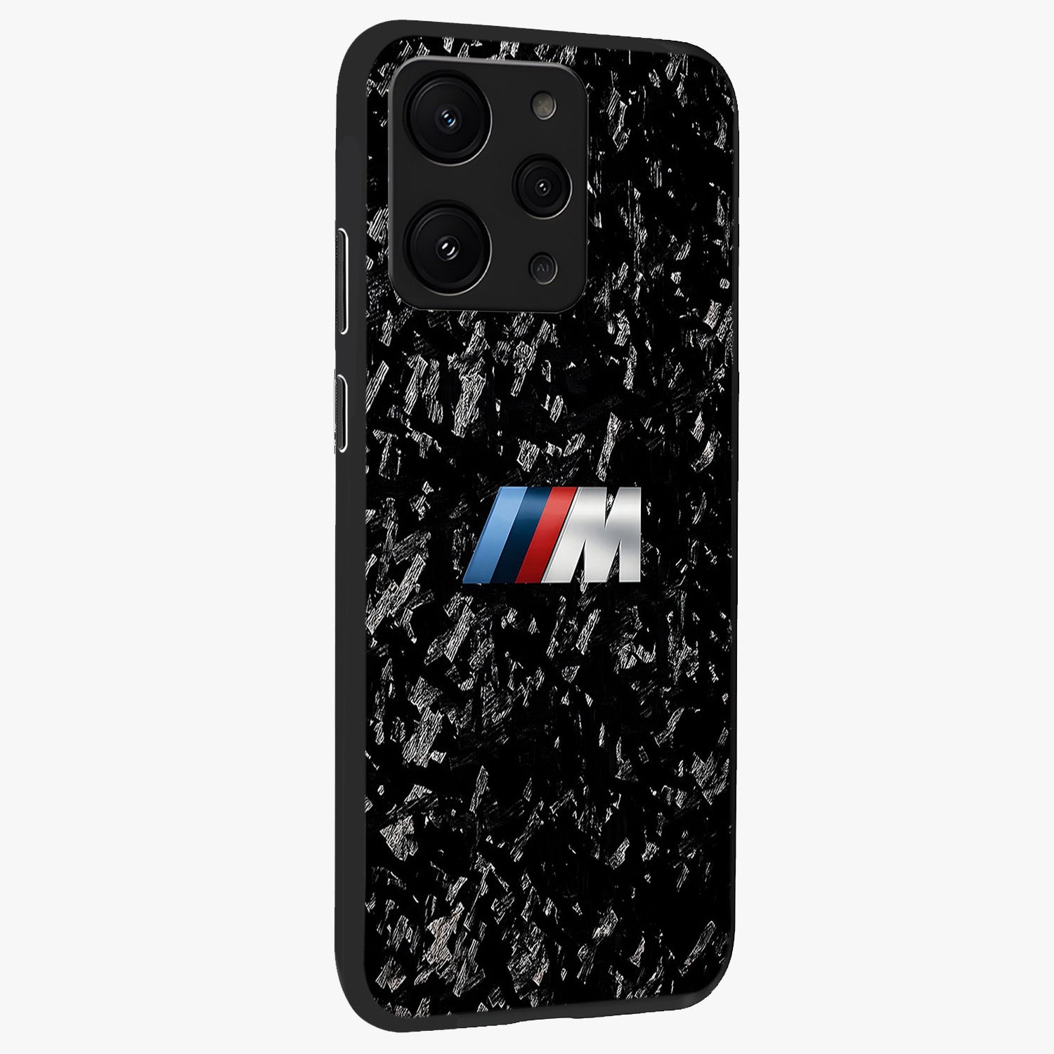 Carbon Speed Mark Glass Case upright view showcasing modern carbon speed graphic with bold automotive theme.
