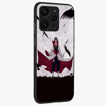 Crimson Crow Ascension Glass Case upright view showcasing dramatic crow artwork with bold gothic theme.