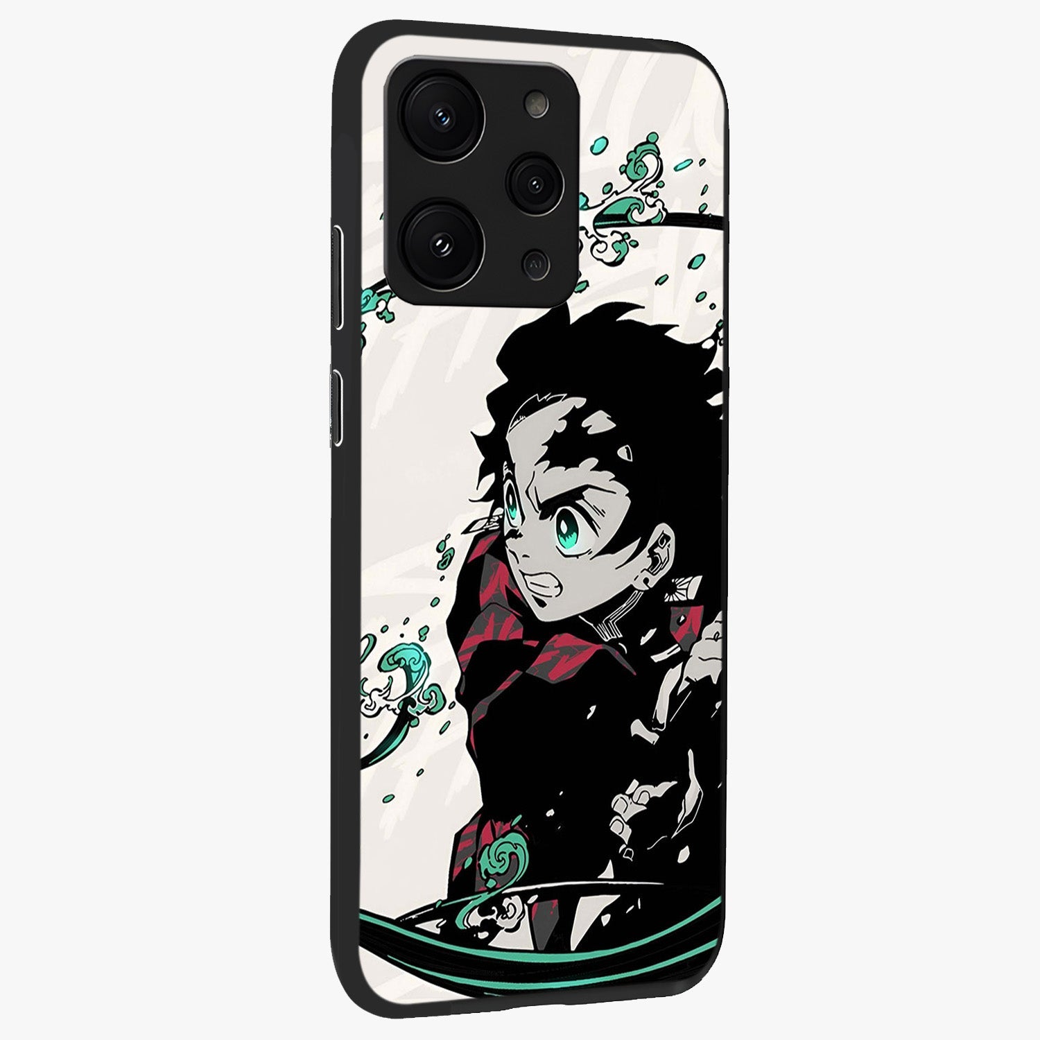 Demon Slayer Glass Case upright view showcasing powerful anime artwork with intense warrior theme.