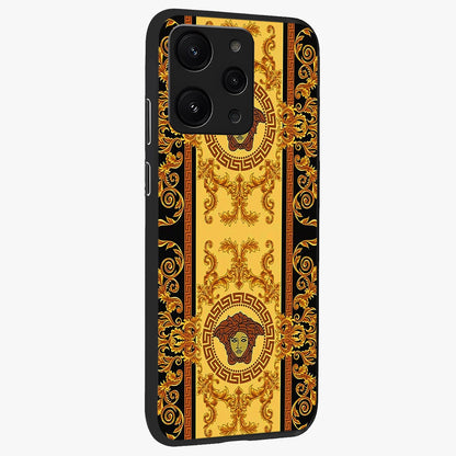 Golden Lotus Glow Glass Case upright view showcasing luminous lotus artwork with peaceful divine theme.