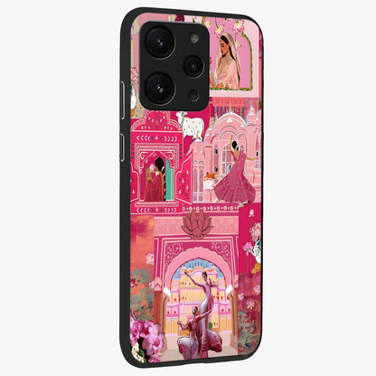Pink Palace Muse Glass Case upright view showcasing artistic palace artwork with graceful royal theme.