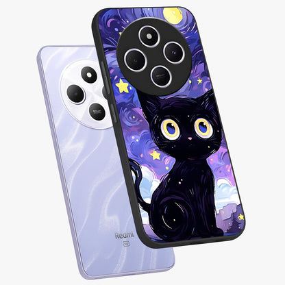 Abstract Cat Art Glass Case displayed in angled mockup highlighting modern abstract cat artwork and sleek glass surface.