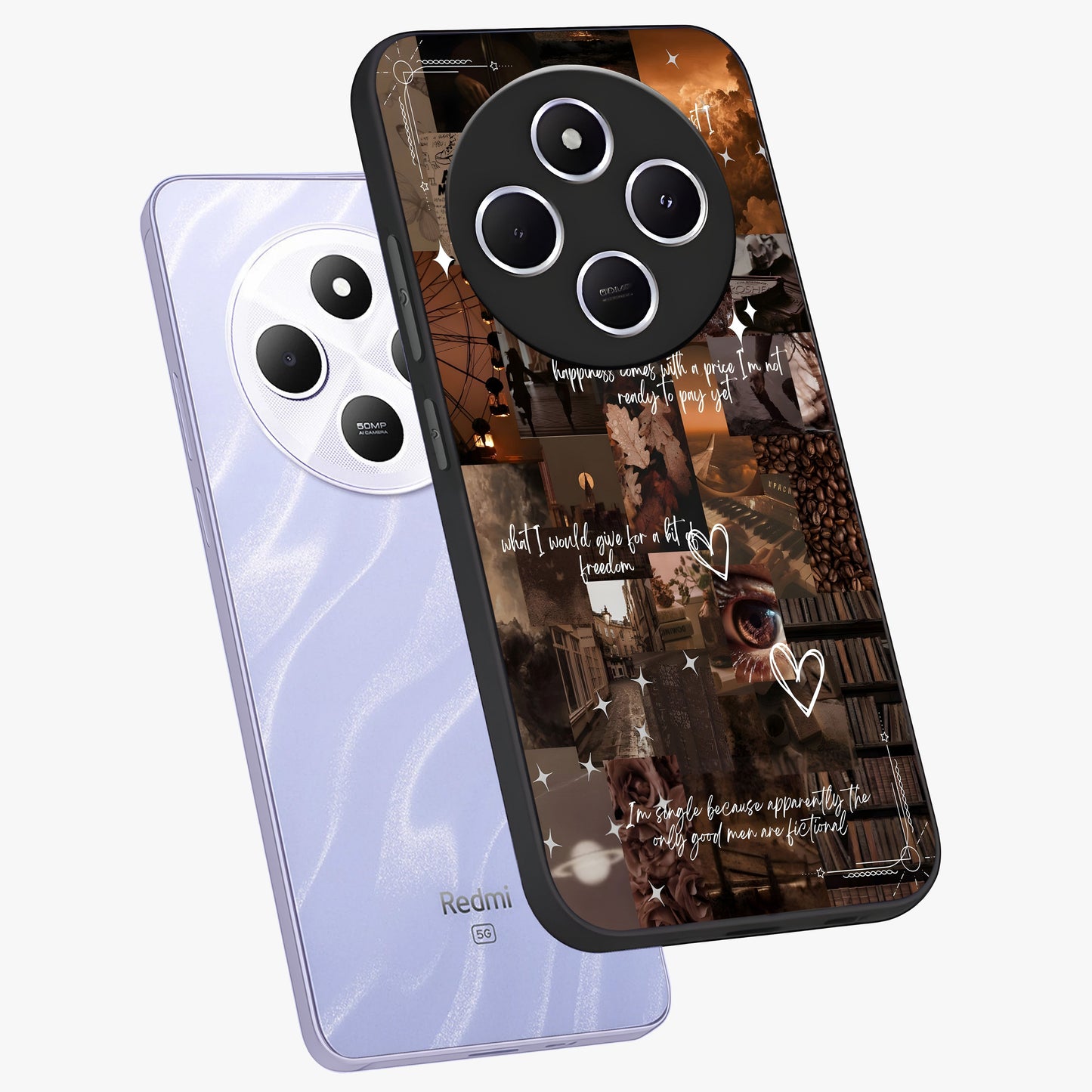 Bittersweet Aesthetic Chaos Glass Case displayed in angled mockup highlighting expressive abstract artwork and edgy aesthetic theme.