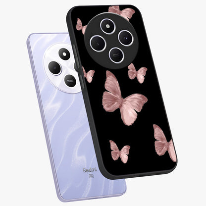 Butterfly Pattern Glass Case displayed in angled mockup highlighting delicate butterfly design and aesthetic pattern style.