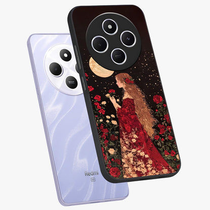 Crimson Dreams Glass Case displayed in angled mockup highlighting soft crimson aesthetic design with artistic theme.