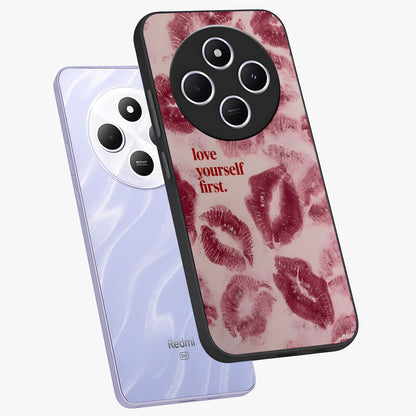 Crimson Kiss Love Glass Case displayed in angled mockup highlighting bold love inspired design with modern aesthetic style.
