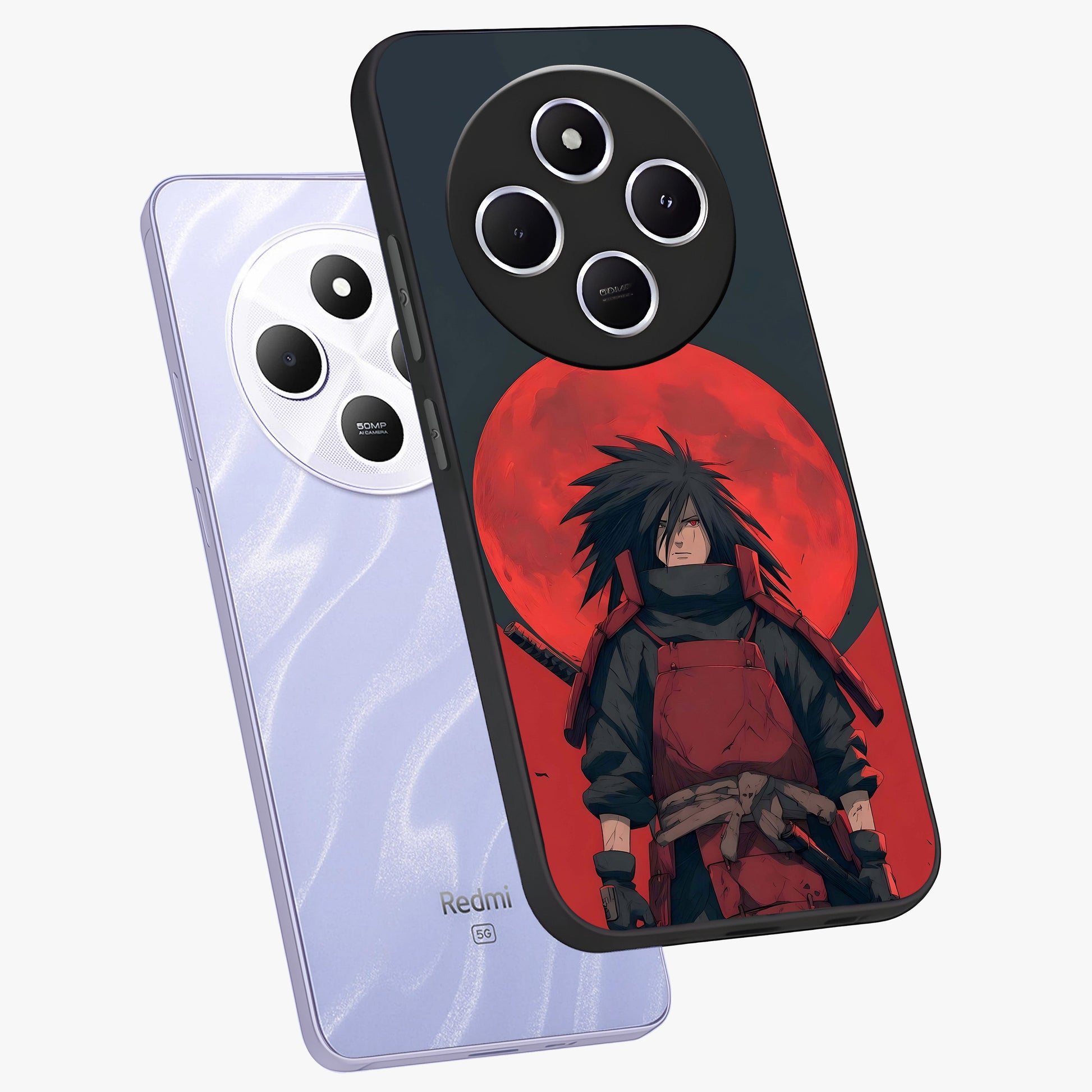 Crimson Moon Warlord Glass Case displayed in angled mockup highlighting dramatic crimson moon design with fantasy aesthetic.