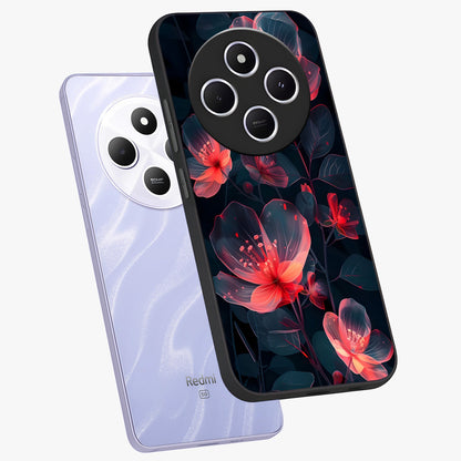 Dark Shade of Flower Glass Case displayed in angled mockup highlighting moody floral illustration with aesthetic dark tones.