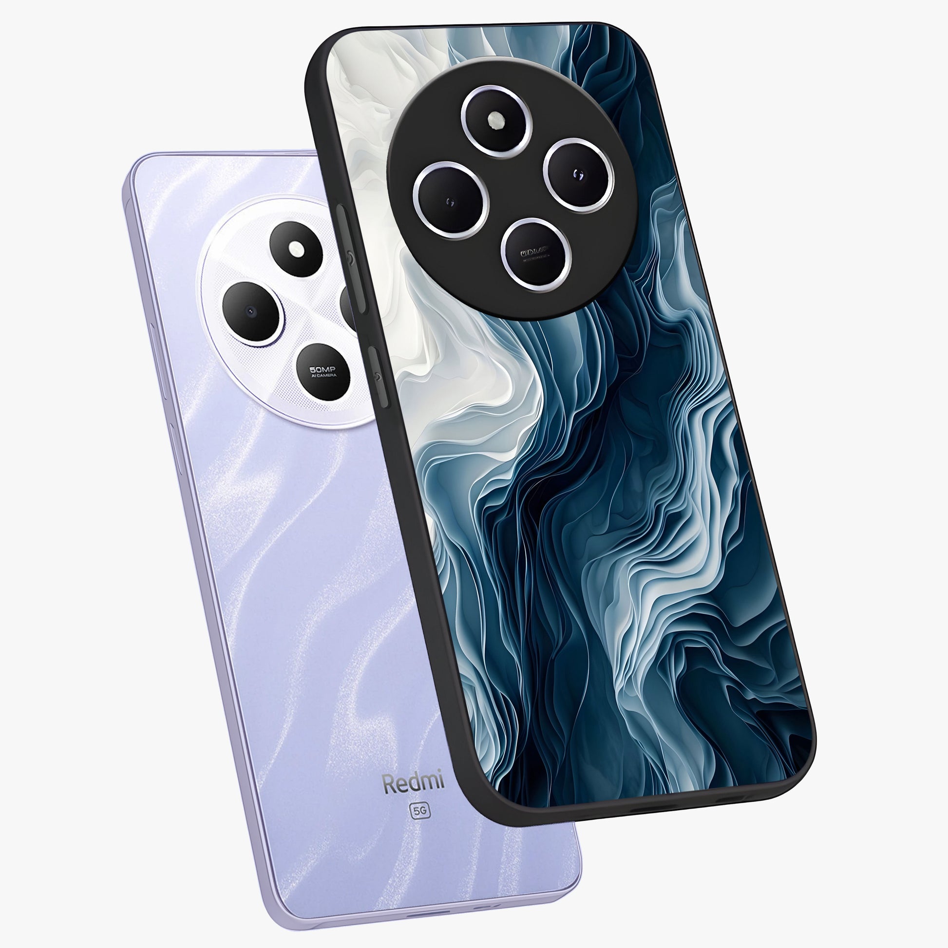 Ethereal Paper Marble Glass Case displayed in angled mockup highlighting elegant marble pattern with modern aesthetic style.