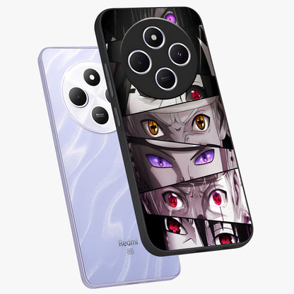 Eyes of Destiny Glass Case displayed in angled mockup highlighting bold eye illustration with mystical aesthetic style.