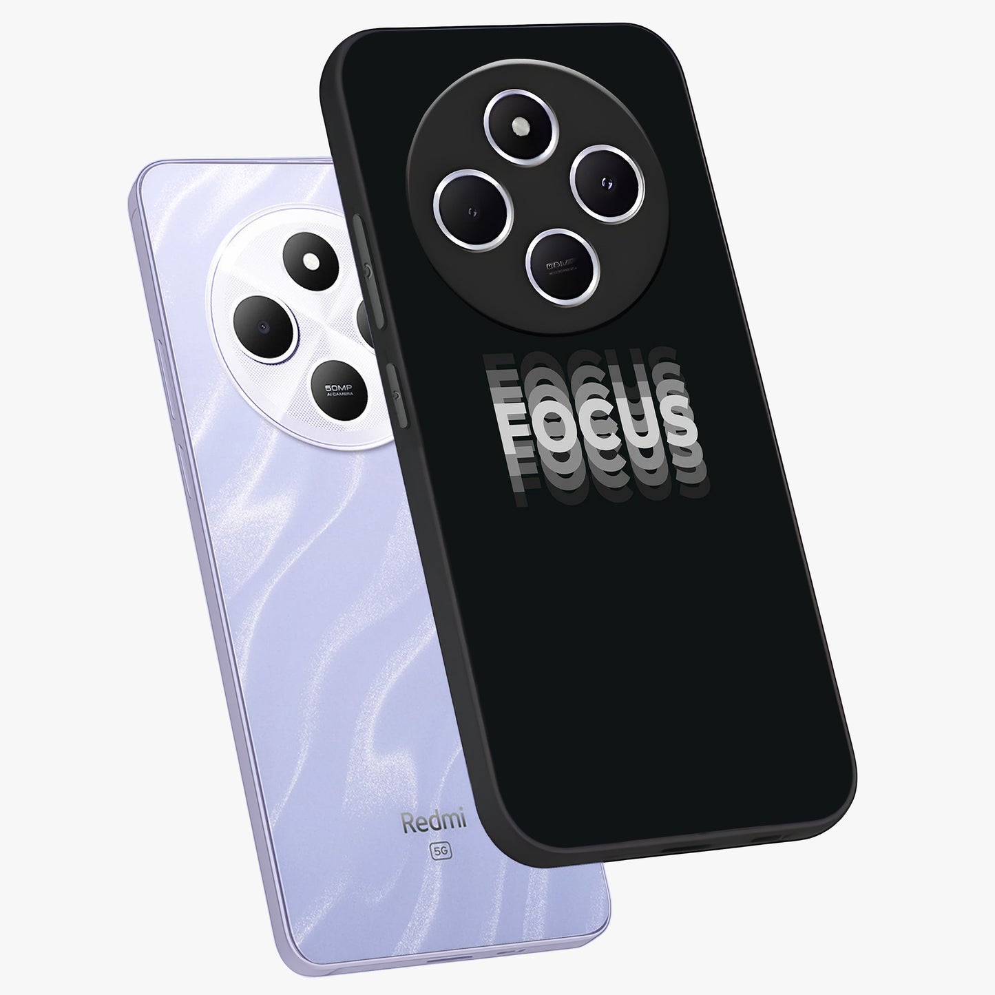 Focus Mode On Glass Case displayed in angled mockup highlighting clean minimal text artwork with modern aesthetic style.
