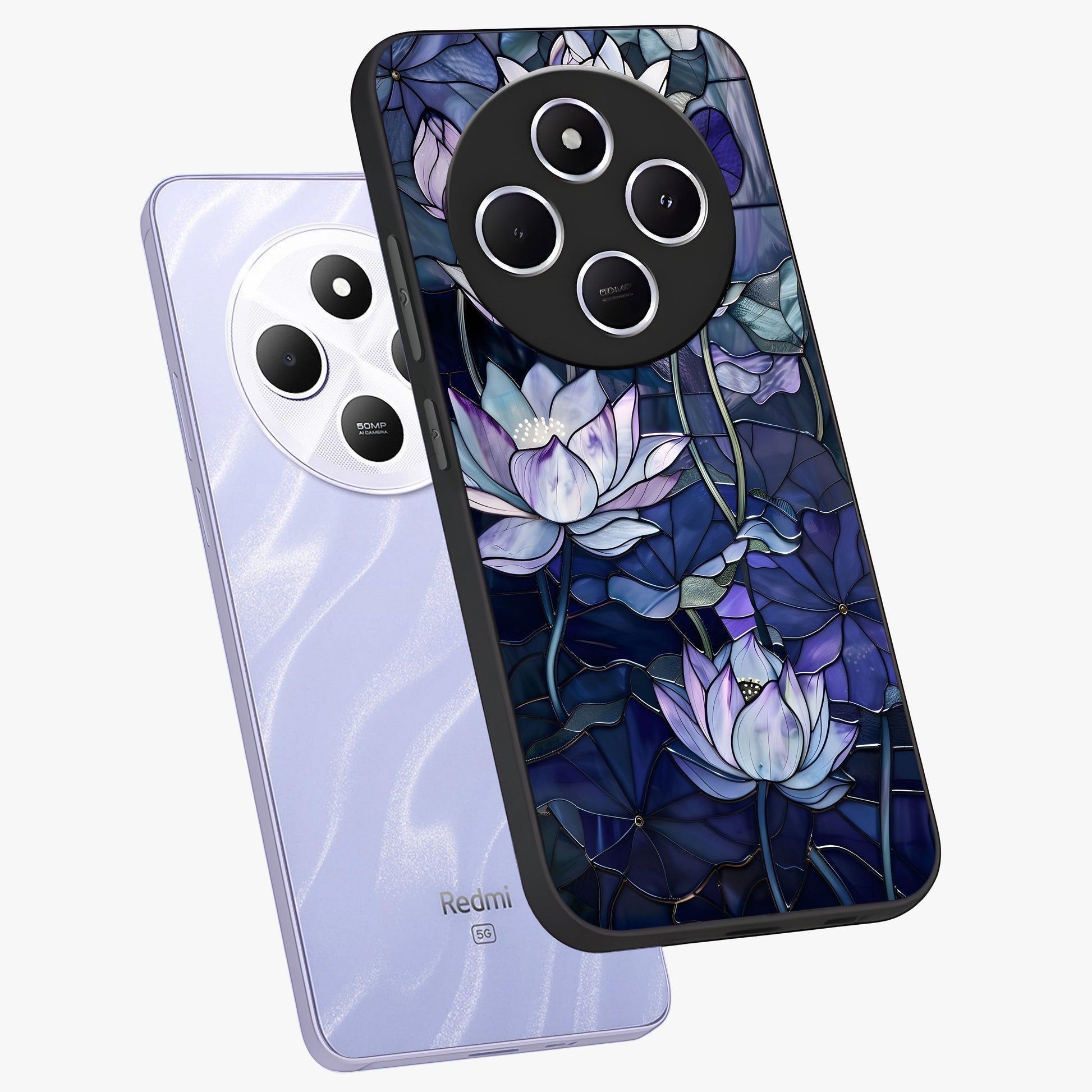 Gloss Petal Rush Glass Case displayed in angled mockup highlighting vibrant petal design with elegant floral aesthetic.