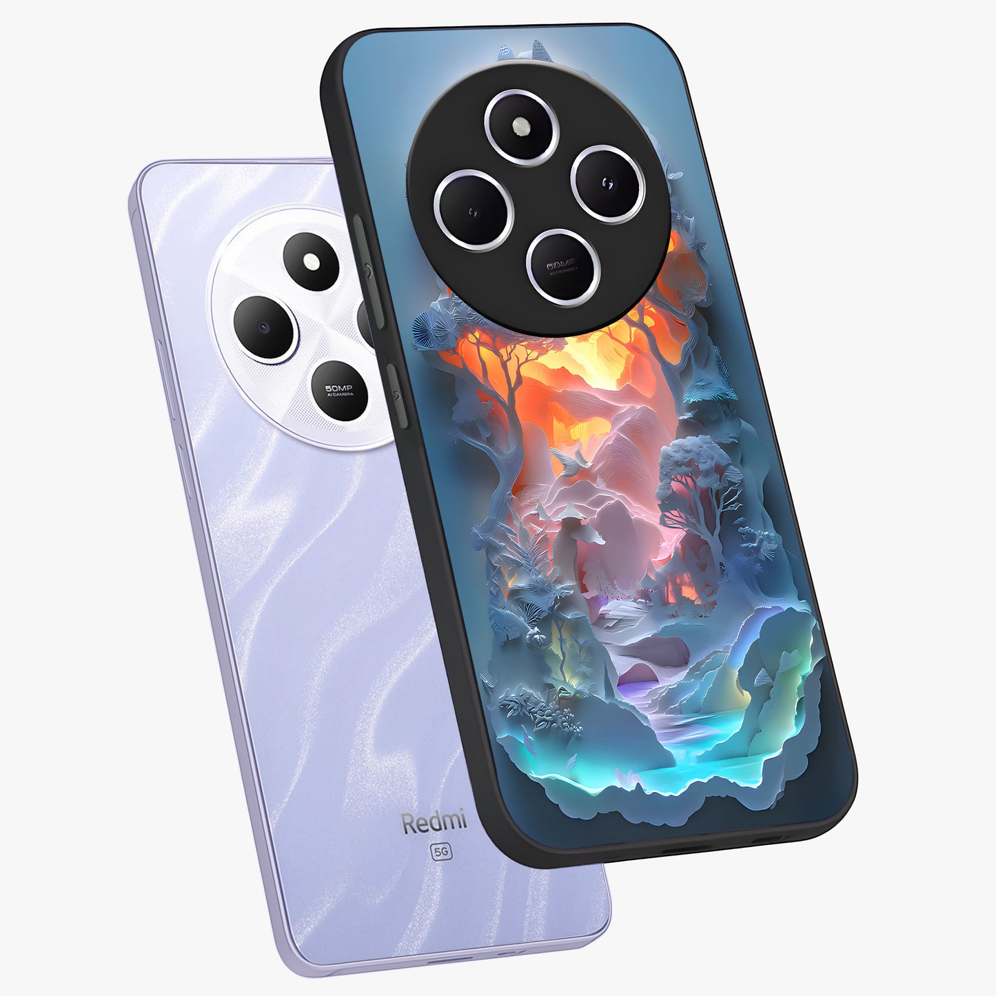 Glow Forest Portal Glass Case displayed in angled mockup highlighting mystical forest design with magical glowing aesthetic.