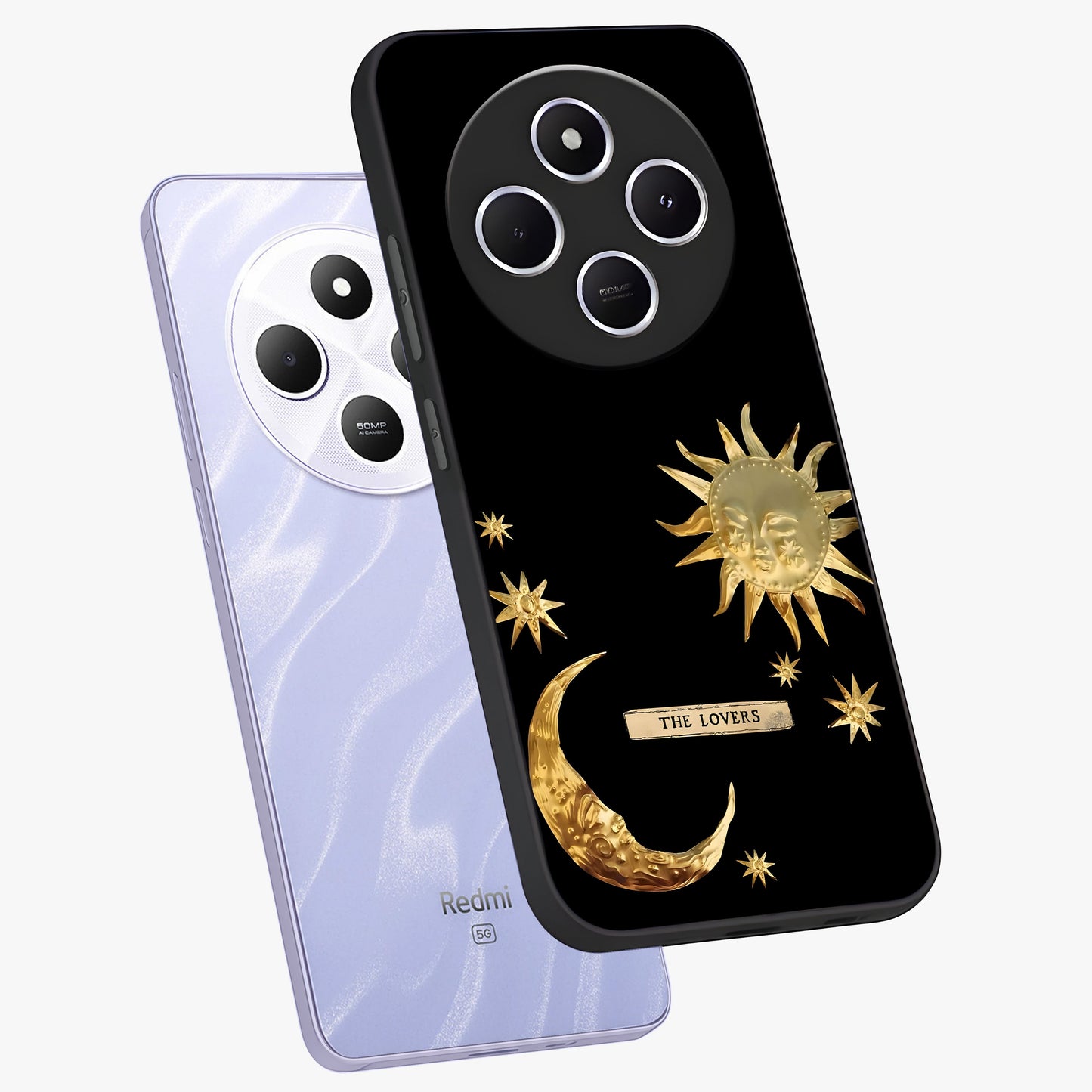 Gold Sun Blush Glass Case displayed in angled mockup highlighting radiant sun design with warm golden aesthetic.