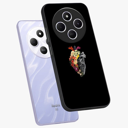 Heart With Flowers Glass Case displayed in angled mockup highlighting romantic flower design with soft aesthetic style.