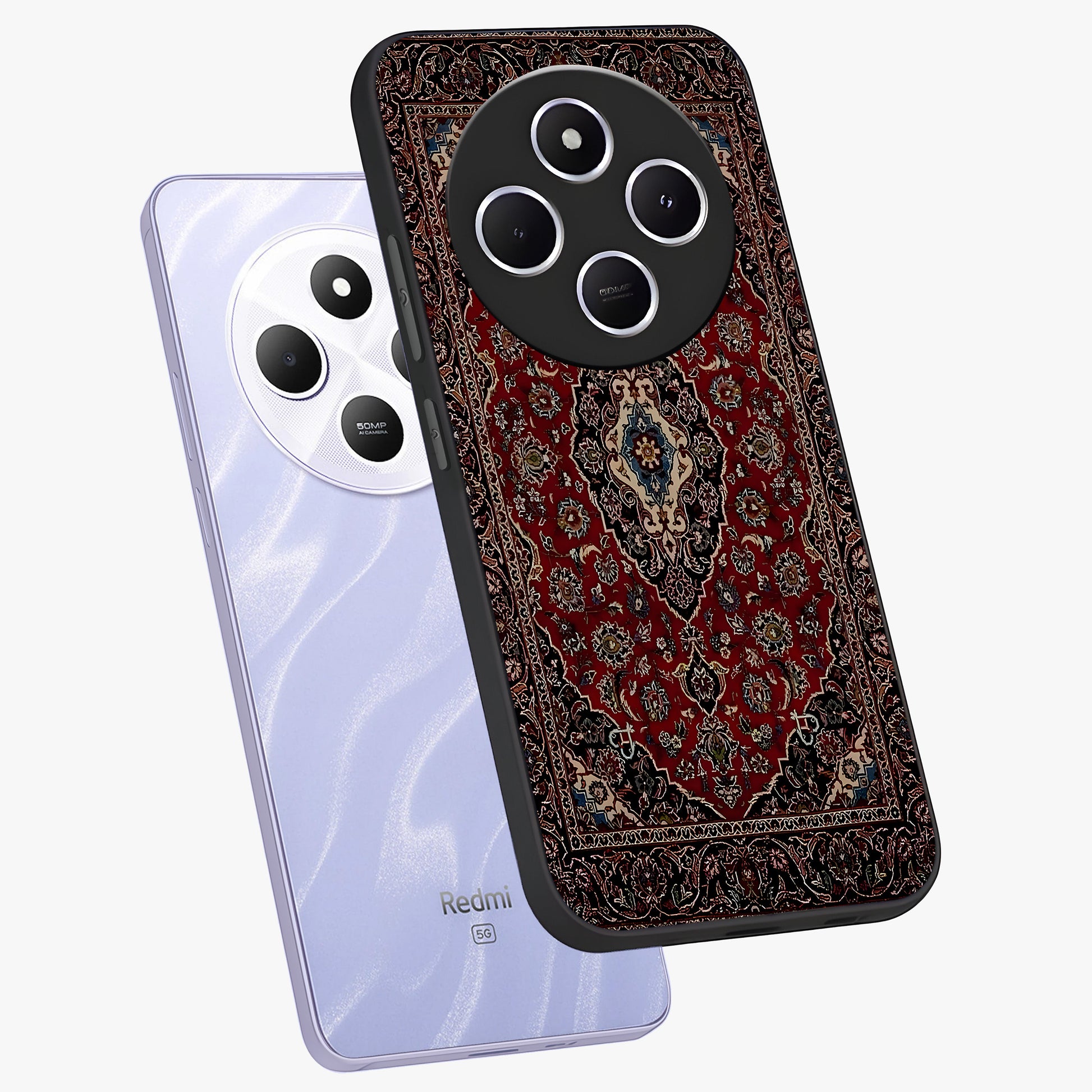 Heritage Carpet Royale Glass Case displayed in angled mockup highlighting intricate royal carpet design with heritage aesthetic.