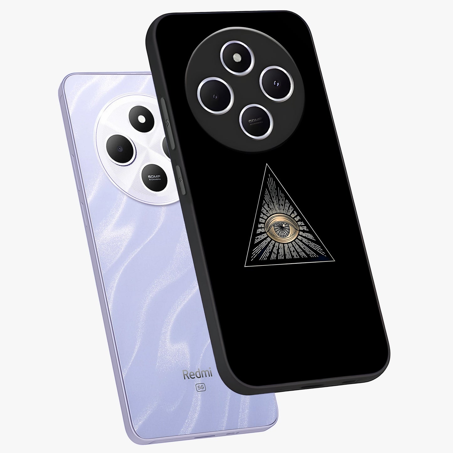 Illuminati Evil Glass Case displayed in angled mockup highlighting dark occult inspired design with bold aesthetic style.