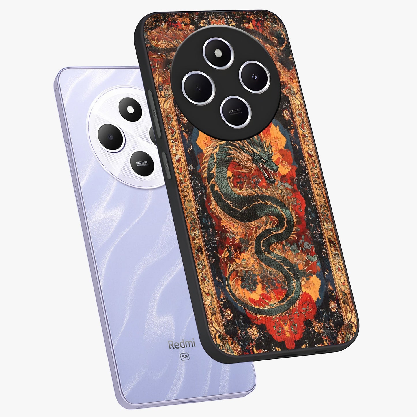 Inferno Dragon Soul Glass Case displayed in angled mockup highlighting powerful dragon illustration with inferno aesthetic.