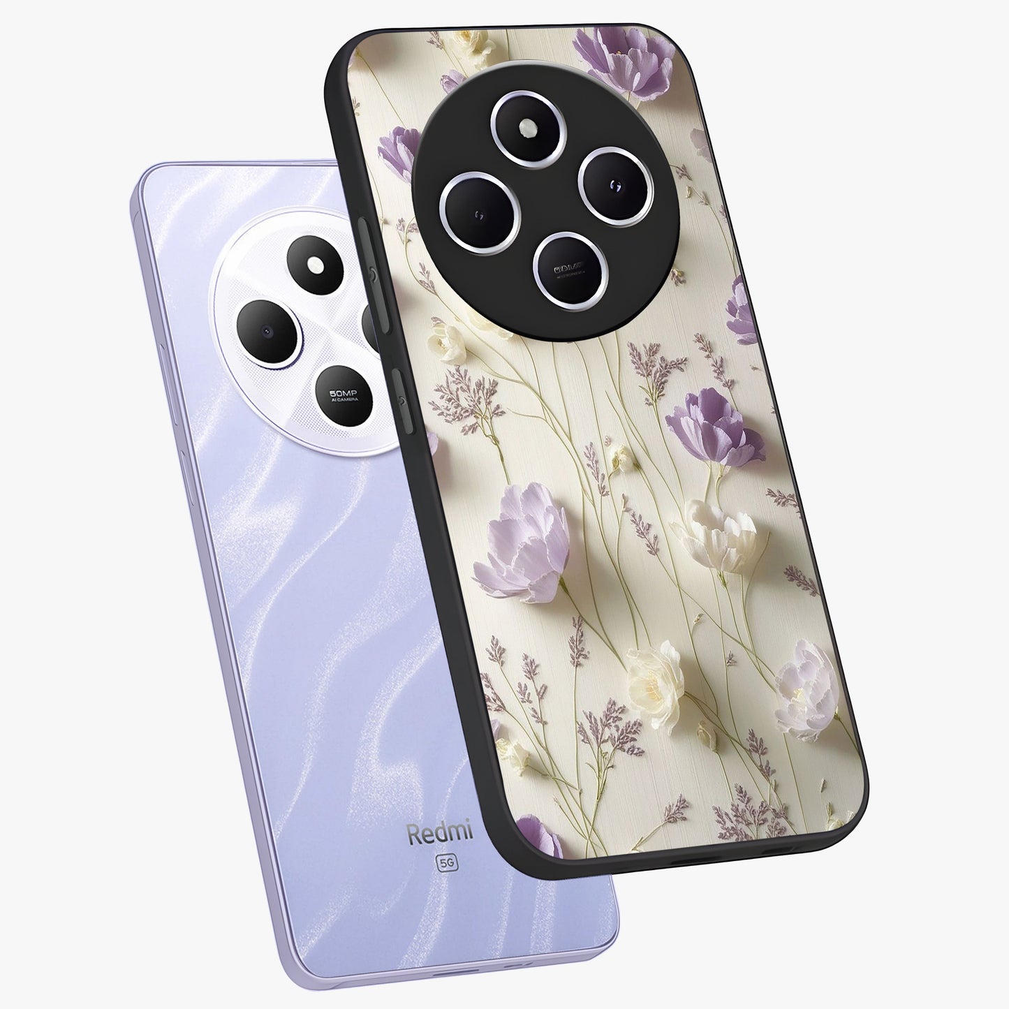 Lilac Breeze Harmony Glass Case displayed in angled mockup highlighting calm lilac breeze design with soothing aesthetic style.