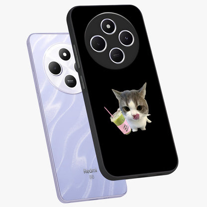 Matcha Cat Style Glass Case displayed in angled mockup highlighting playful feline design with pastel matcha aesthetic.