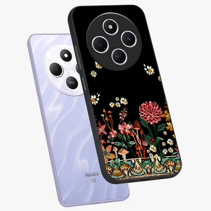 Midnight Bloom Pattern Glass Case displayed in angled mockup highlighting elegant flower design with midnight aesthetic style.