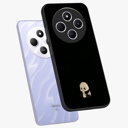 Midnight Panda Love Glass Case displayed in angled mockup highlighting adorable panda illustration with midnight aesthetic.