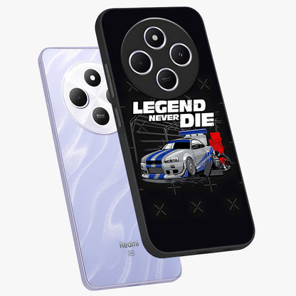 Midnight Racing Legacy Glass Case displayed in angled mockup highlighting dynamic automotive design with bold midnight aesthetic.