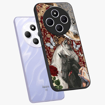 Moonlit Royal Stallion Glass Case displayed in angled mockup highlighting powerful stallion illustration with royal night aesthetic.