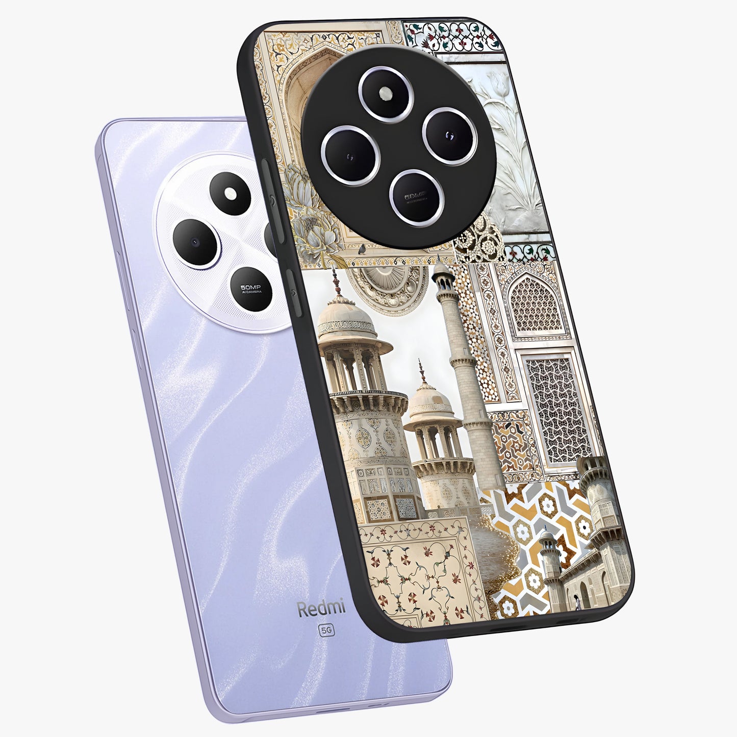 Mughal Marble Legacy Glass Case displayed in angled mockup highlighting elegant heritage marble artwork with royal aesthetic.
