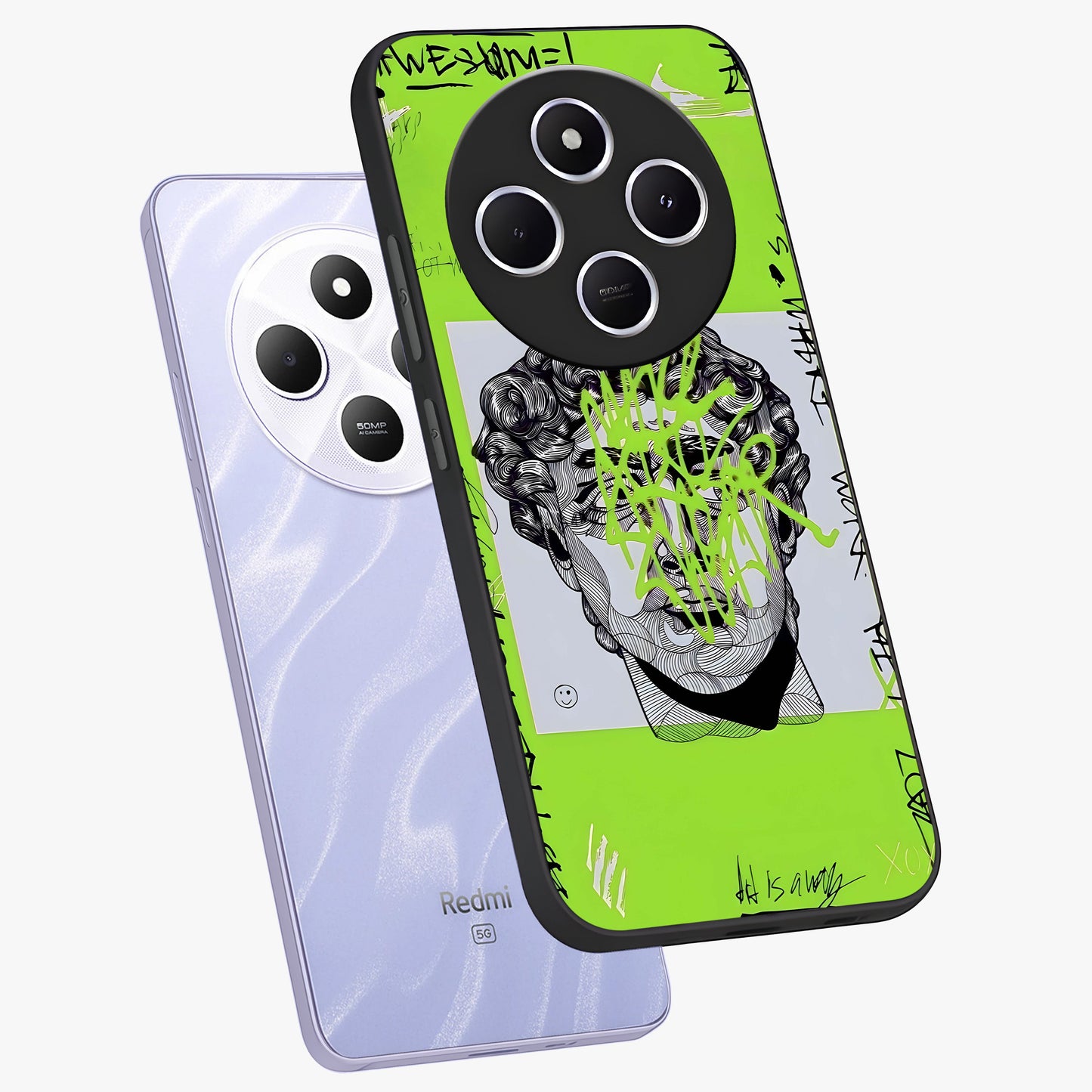 Neo Graffiti Rebellion Glass Case displayed in angled mockup highlighting urban street art design with rebellious aesthetic.