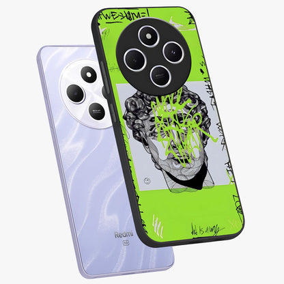 Neo Graffiti Rebellion Glass Case displayed in angled mockup highlighting urban street art design with rebellious aesthetic.