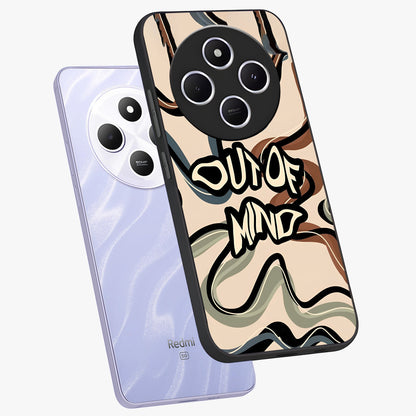 Out Of Mind Glass Case displayed in angled mockup highlighting bold statement design with modern artistic aesthetic.